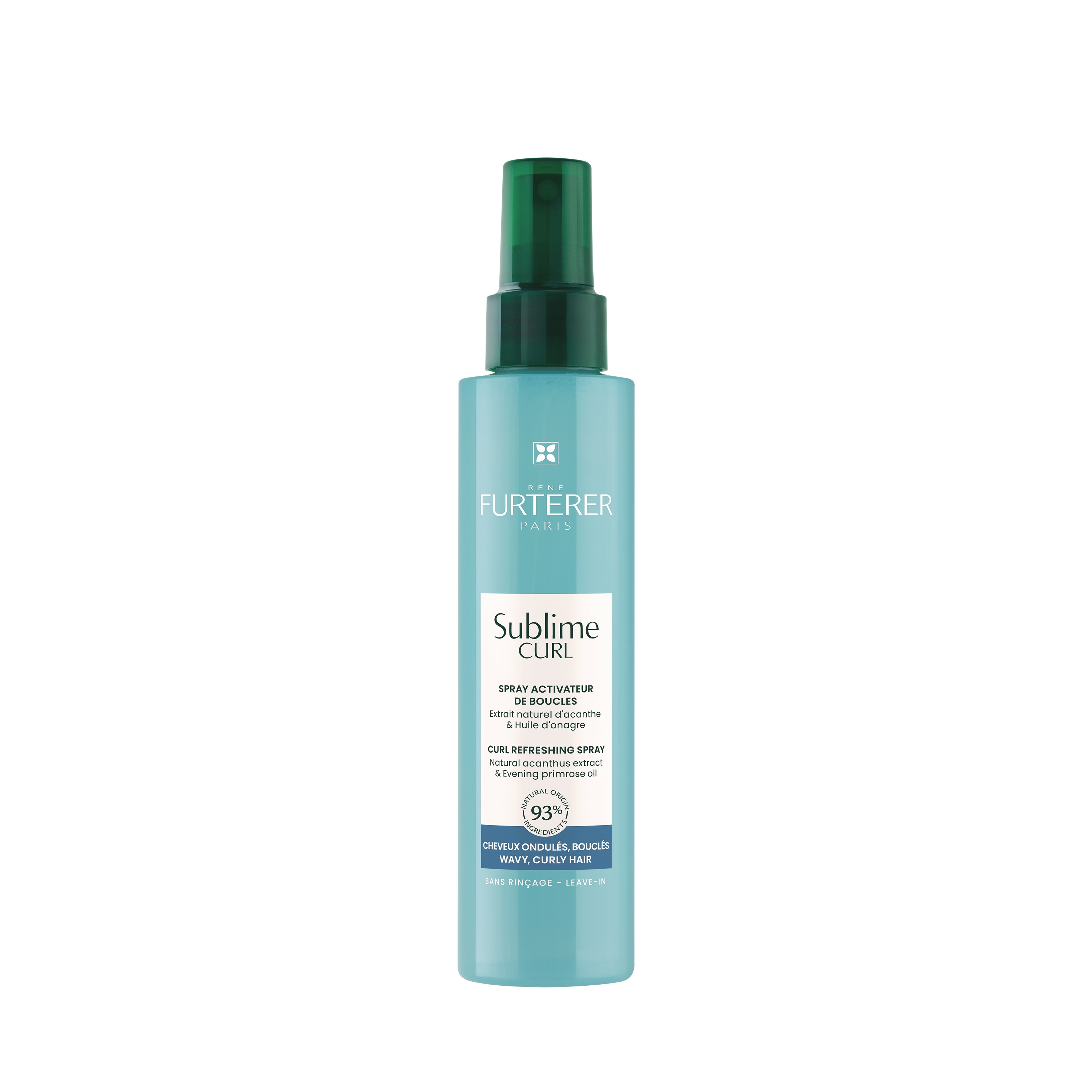 Rene Furterer Sublime Curl Refreshing Spray, Leave-In Curl Definer, Hydrating and Frizz Control - 150ml