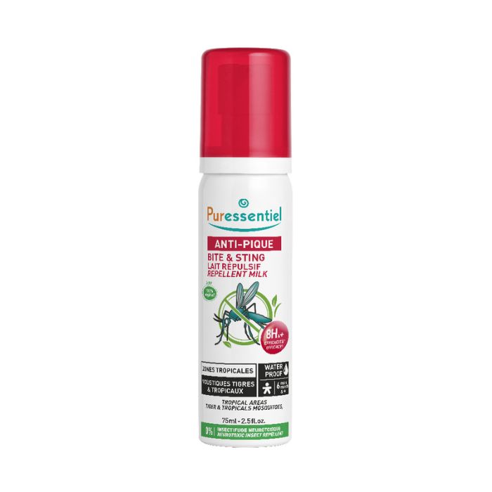 Puressentiel Anti-Sting Waterproof Repellent Milk, Long-Lasting Mosquito & Insect Bite Protection, 75ml