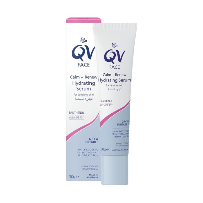 Ego QV Face Calm + Renew, Hydrating and Anti- Aging Serum for Sensitive Skin with Niacinamide, 30g