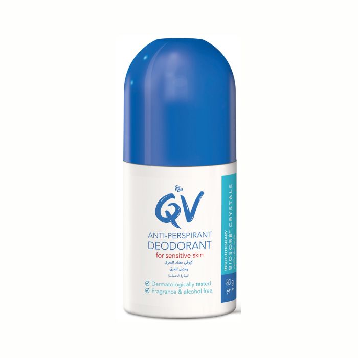 Ego QV Anti-Perspirant Deodorant Roll-On, 24-Hour Odour and Wetness Protection, Gentle on Sensitive Skin, 80g