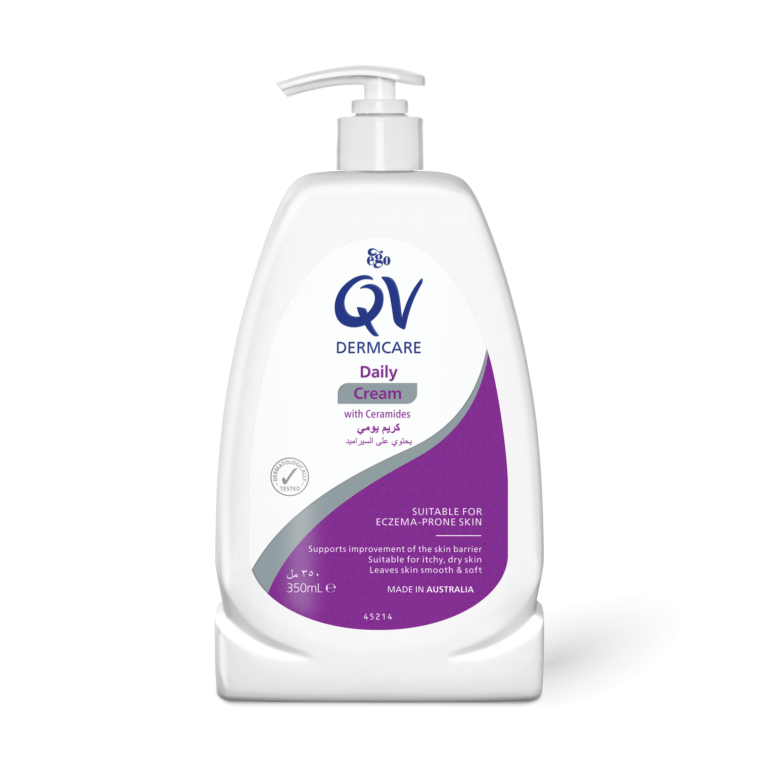 Ego QV Dermcare Daily Cream with Ceramides, Clinically Tested Moisturizer for Mild to Moderate Eczema, 350ml