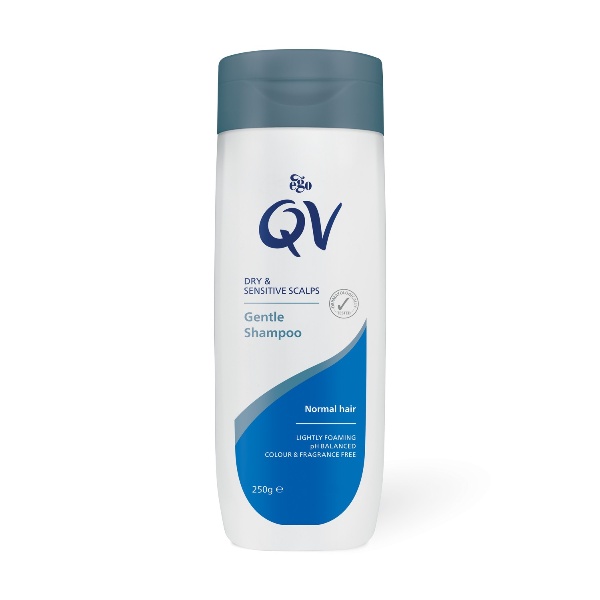 Ego QV Gentle Hair Shampoo for Dry and Sensitive Scalp, Fragrance-Free, pH-Balanced, Hydrating Formula, 250g