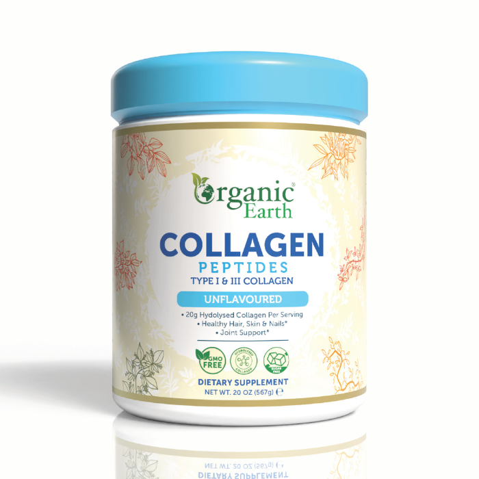 Organic Earth Collagen Peptides Unflavoured, 20g Daily Collagen for Skin, Hair, Nails and Joint Health - 567g