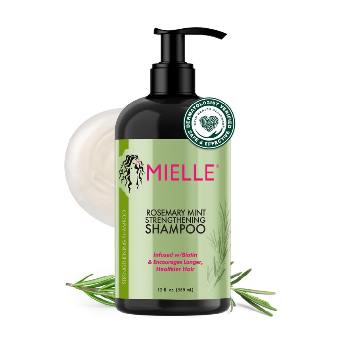 Mielle Organics Rosemary Mint Strengthening Shampoo, Biotin-Infused Cleanser for Weak & Brittle Hair - 355ml