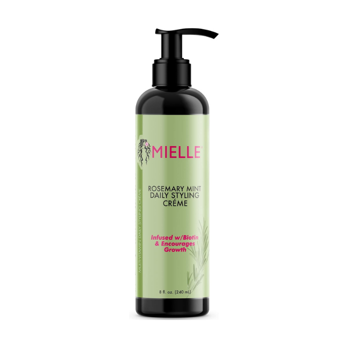 Mielle Organics Rosemary Mint Daily Styling Cream, Frizz Control, Nourishing Hold and Hydration with Biotin - 240ml