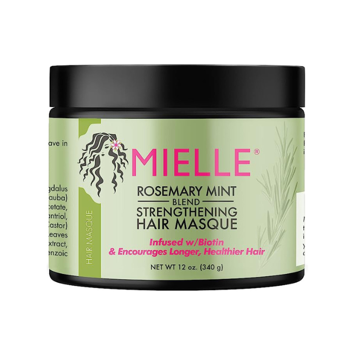 Mielle Organics Rosemary Mint Strengthening Hair Masque, Deep Moisture and Repair with Biotin, Honey & Oils - 340g