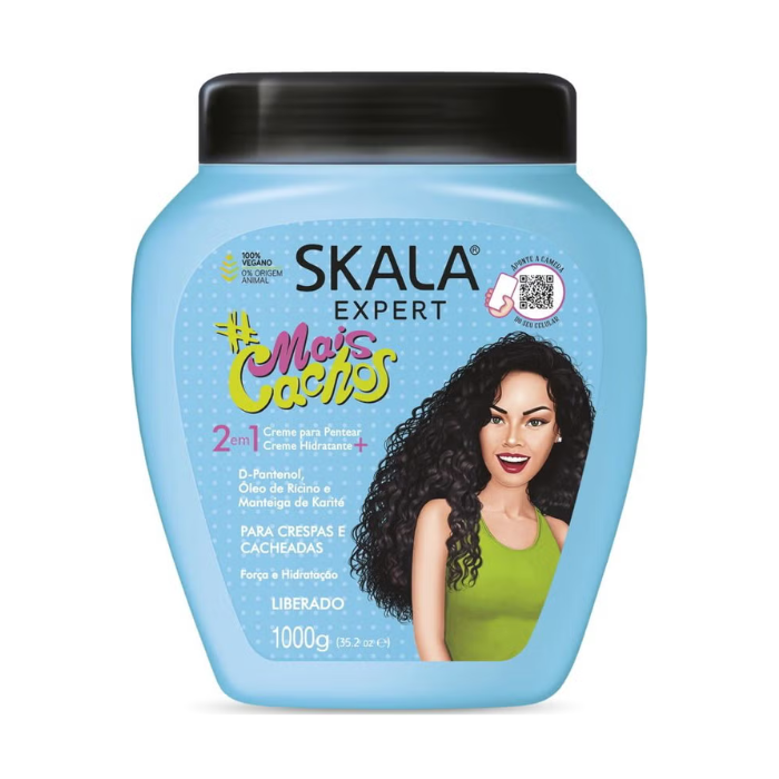 Skala Expert Mais Cachos 2 -in- 1 Curl Treatment Cream, Hydration, Definition, and Repair for Curly Hair - 1000g