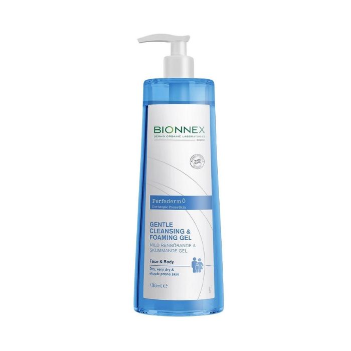 Bionnex Perfederm Gentle Cleansing Foaming Gel, Face and Body Wash for Dry and Sensitive Skin, 400ml