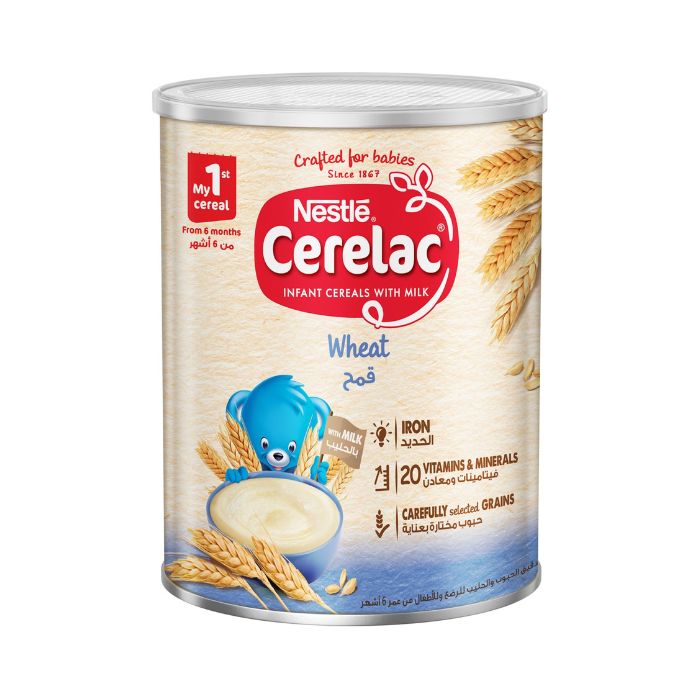 Nestle Cerelac Wheat No Added Sugar, Iron-Fortified Baby Cereal for 6+ Months, Rich in Vitamins and Minerals, 400g