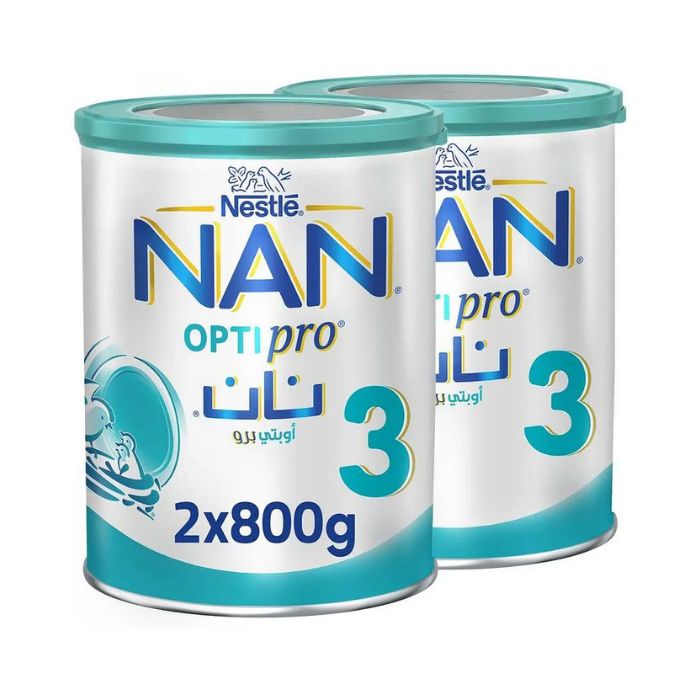 Nan Optipro 3 Toddler Milk Formula 800g, Nutrient-Rich Powder for 1+ Year Toddlers, Pack of 2pcs