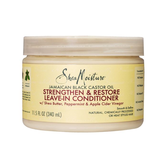 Shea Moisture Jamaican Black Castor Oil Strengthen & Restore Leave-In Conditioner for Damaged Hair, 340 ml