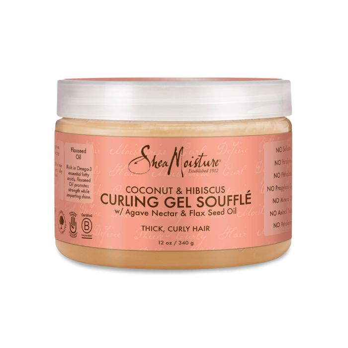 Shea Moisture Coconut & Hibiscus Curling Gel Souffle, Define, Hydrate and Control Frizz Naturally, 340g