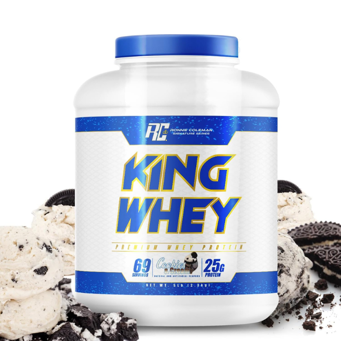 Ronnie Coleman King Whey Protein Cookies and Cream, Fast Absorption, Muscle Growth, Recovery Support - 5lb