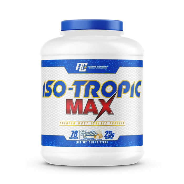 Ronnie Coleman Iso-Tropic Max Protein Vanilla Ice Cream, Whey Isolate for Muscle Growth and Recovery - 5lb