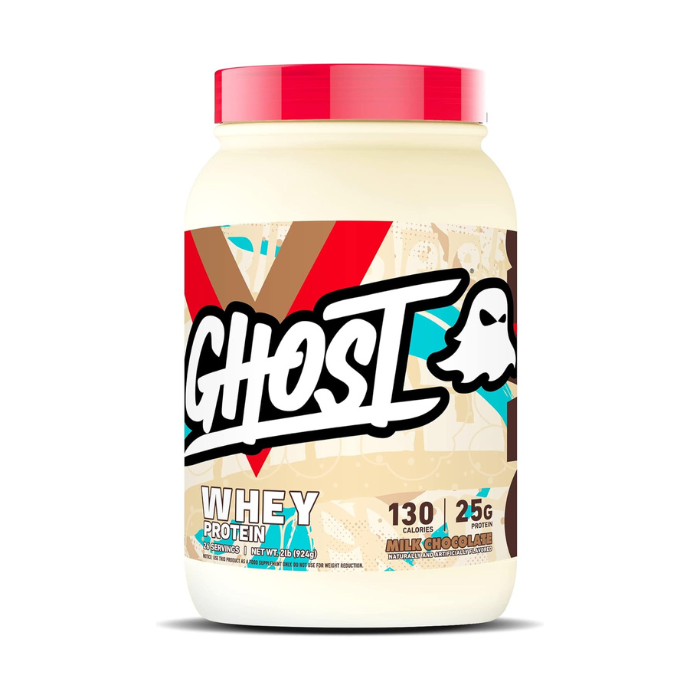 Ghost Whey Protein Powder, Milk Chocolate, 25g Whey Blend + Enzymes - 26 Servings (2lb)