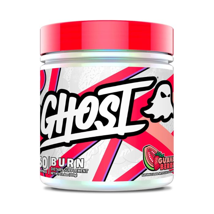 Ghost Burn Guava Berry, 60 Servings, Fat Burner with Carnitine, Ashwagandha and Natural Caffeine, 300g