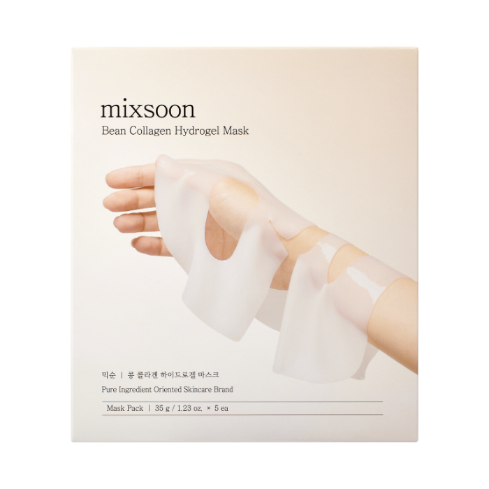 Mixsoon Bean Collagen Hydrogel Mask Pack 35g, Fermented Nutrients, Hydration, Firmness and Radiance - 5s