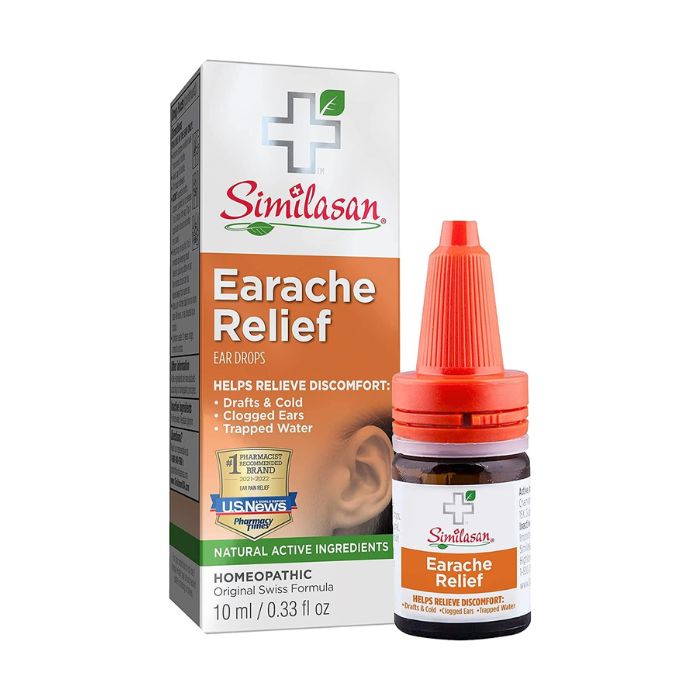 Similasan Earache Relief Drops, Natural Soothing Ear Pain Relief, Gentle and Chemical-Free Formula, 10ml