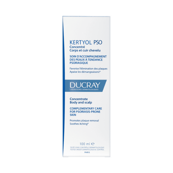 Ducray Kertyol PSO Body & Scalp Concentrate, Psoriasis-Prone Skin Care for Itching and Plaque Removal, 100ml