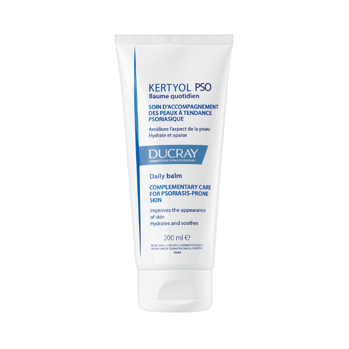Ducray Kertyol PSO Daily Balm, Moisturizing Relief for Psoriatic-Prone Skin and Daily Comfort, 200ml