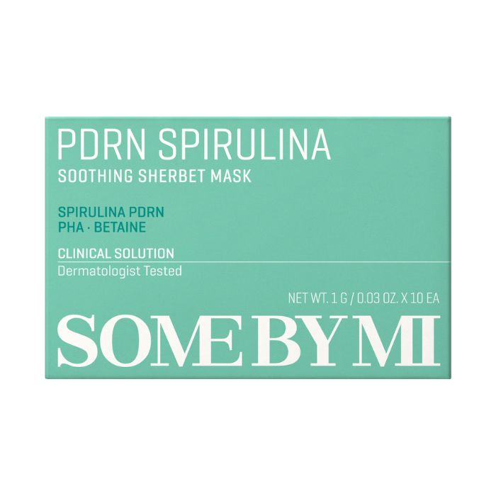 Some By Mi PDRN Spirulina Soothing Mask 1g, Cooling Sherbet Wash-Off Mask for Calm, Hydrated Skin, 10 Sticks