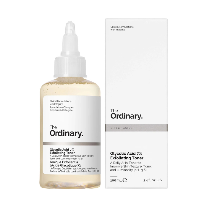 The Ordinary Glycolic Acid 7% Exfoliating Toner, Smooth Skin, Brighten and Even Tone - 100ml