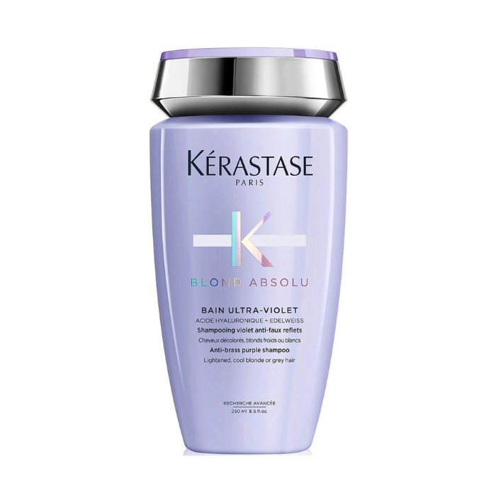 Kerastase Blond Absolu Bain Ultra-Violet, Purple Shampoo for Blonde, Bleached and Highlighted Hair - 250ml