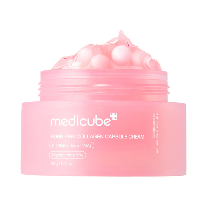 Medicube PDRN Pink Collagen Capsule Cream, Brightening, Firming and Glass Glow Moisturizer, 55g