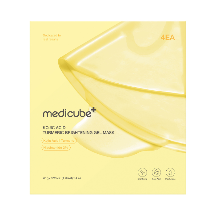Medicube Kojic Acid Turmeric Gel Mask Sheet 28g, Glass Glow Brightening Overnight Care, 1 Sheet