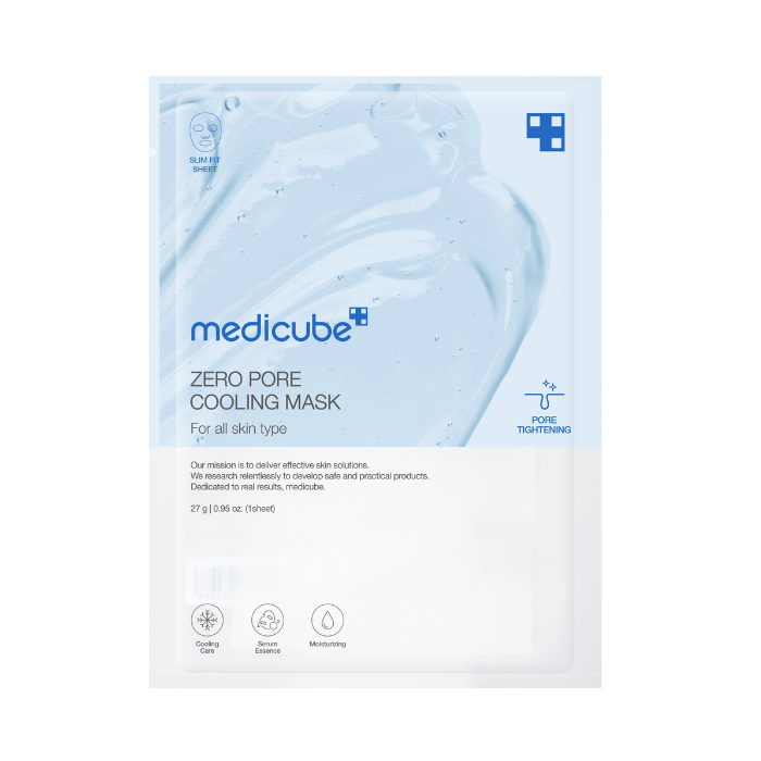 Medicube Zero Pore Cooling Mask Sheet, Alcohol-Free Cooling, Pore Tightening Care, 27g