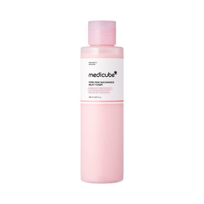 Medicube PDRN Pink Niacinamide Milky Toner, Dewy Hydration and Skin Barrier Care for Acne-Prone Skin, 150ml