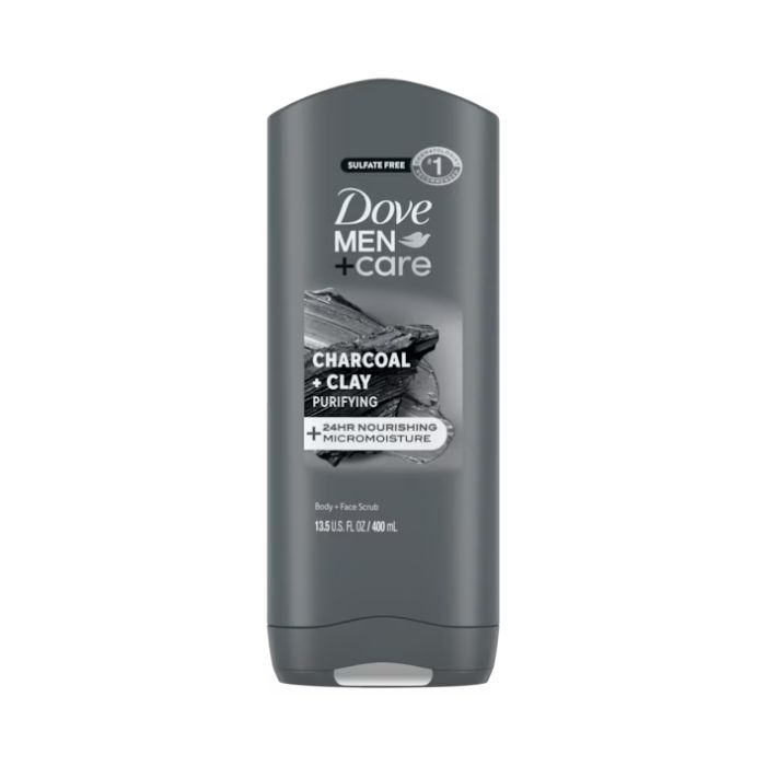 Dove Men+ Care Charcoal + Clay Body Face & Hair Wash 400ml