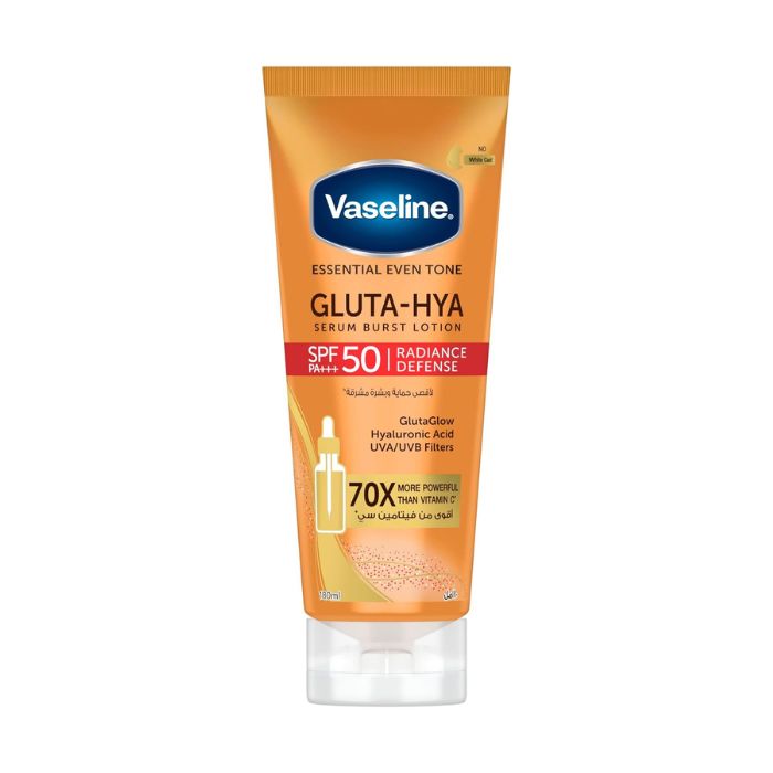 Vaseline Gluta-Hya Radiance Defense (SPF50) Brightening and Hydrating Body Lotion, 180ml