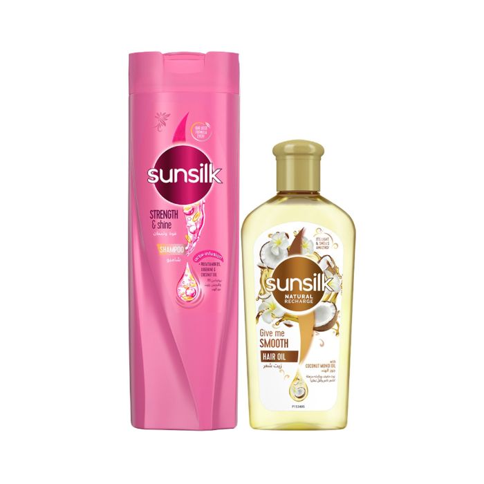 Sunsilk Strength & Shine Shampoo 400ml + Give Me Smooth Hair Oil 250ml
