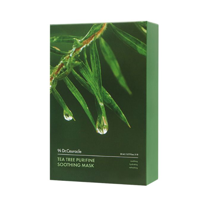 Dr. Ceuracle Tea Tree Purifine Soothing Mask 23ml, Calming Sheet for Sensitive Skin, Pack of 10