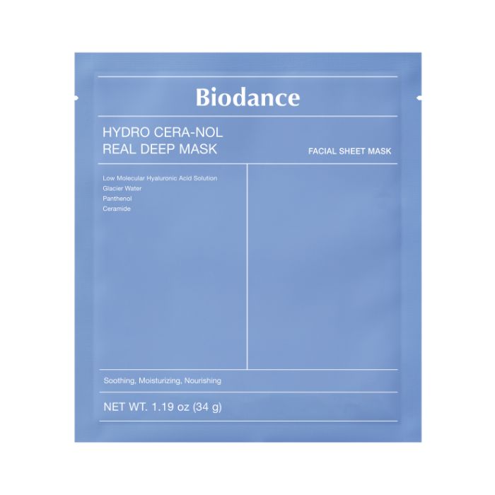 Biodance Hydro Cera-Nol Real Deep Hydrogel Sheet Mask, Barrier Repair, Soothing, 34g
