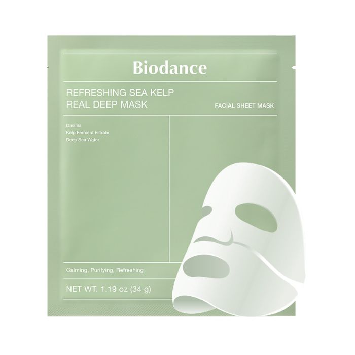Biodance Refreshing Sea Kelp Real Deep Hydrogel Sheet Mask, Calming, Soothing and Oil Control, 34g