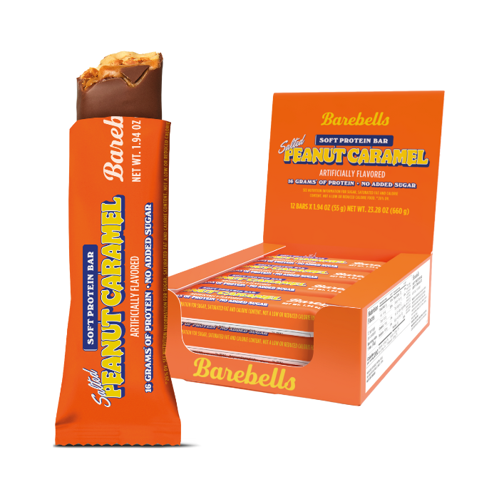 Barebells Soft Protein Bar Salted Peanut Caramel 55g, 16g Protein, No Added Sugar, Pack of 12