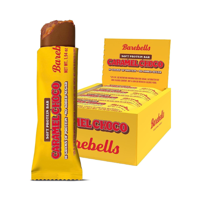 Barebells Soft Protein Bar Caramel Choco 55g, 16g Protein, No Added Sugar, Pack of 12