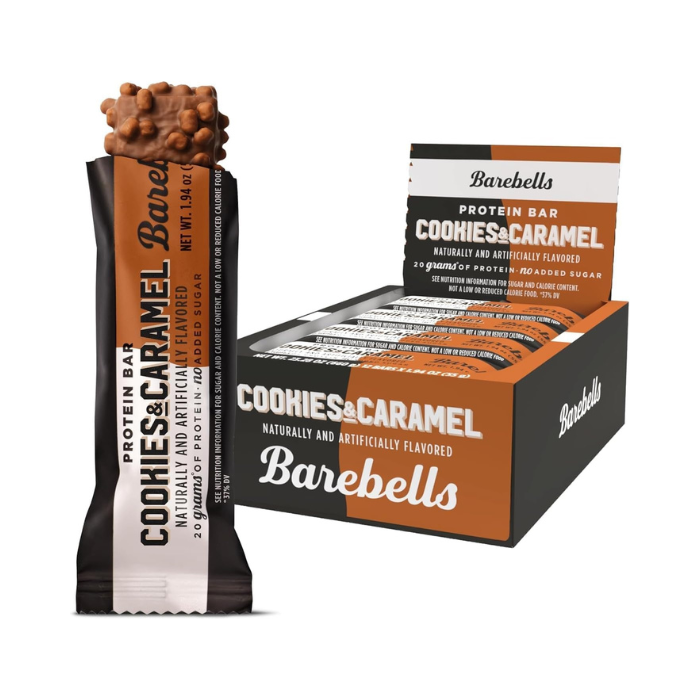 Barebells Protein Bar Cookies and Caramel 55g, High Protein, No Added Sugar, Pack of 12