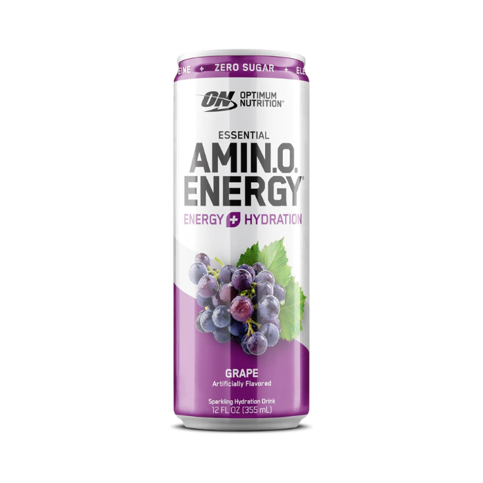 Optimum Nutrition Amino Energy Sparkling Grape, Clean Energy, EAAs and Electrolytes, 355ml