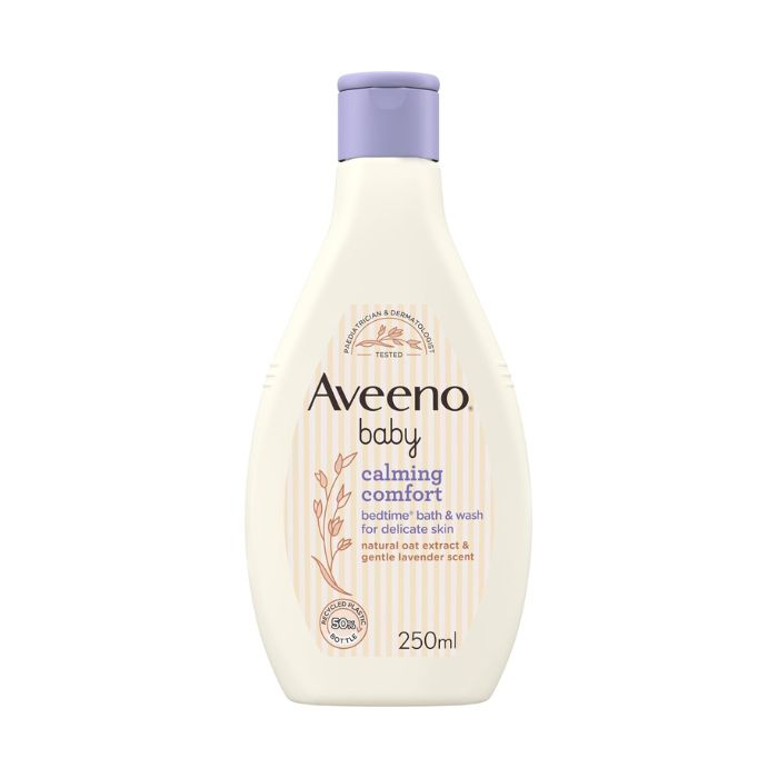 Aveeno Baby Calming Comfort Bath & Wash Lavender and Soothing Bedtime Cleanser for Delicate Skin, 250ml