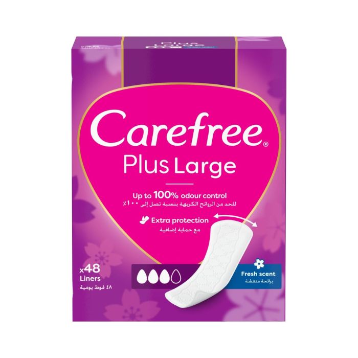Carefree Plus Large Fresh Scent Pantyliners 48s
