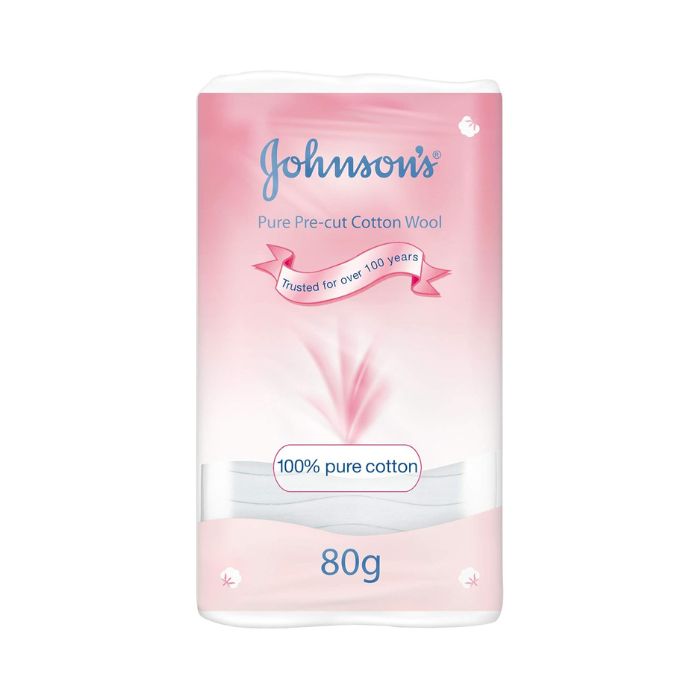 Johnson & Johnson Pure Pre-Cut Cotton Wool 80g 80s