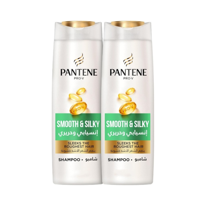 Pantene Pro-V Smooth & Silky Shampoo Frizz Control & Soft Hair, 390ml Pack of 2